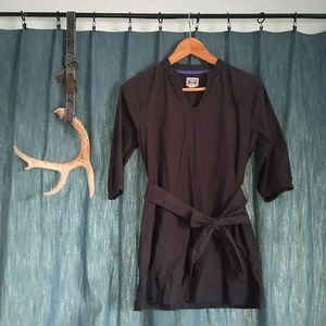 Dark Grey Tunic Top w/ Bow